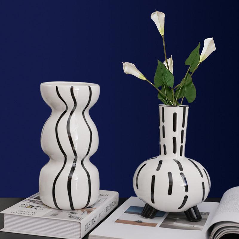 Nordic Minimalist Creative Hand-painted Vase Ceramics - Pacisia