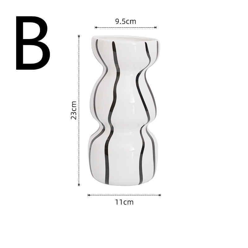 Nordic Minimalist Creative Hand-painted Vase Ceramics - Pacisia