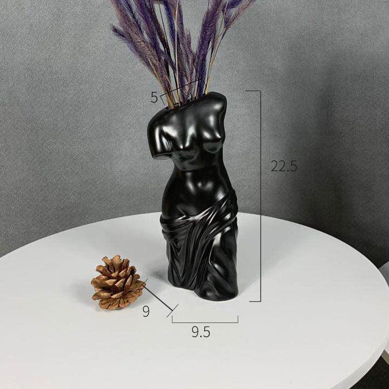 Nordic Modern Ceramic Crafts Creative Ornament Bust Vase - Pacisia