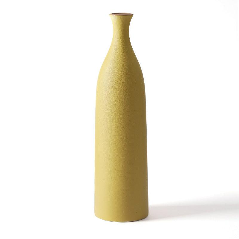 Nordic Morandi Ceramic Small Mouth Vase Decoration - Pacisia