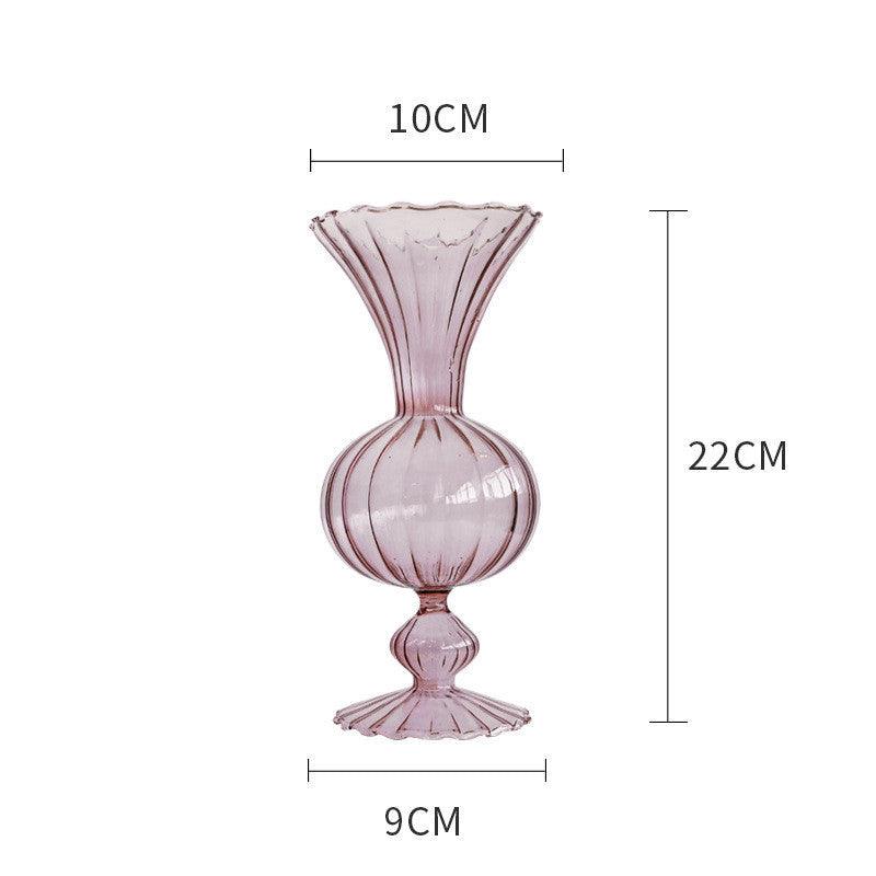 Nordic Portable Striped Flower Vessel Transparent Glass Vase - Pacisia