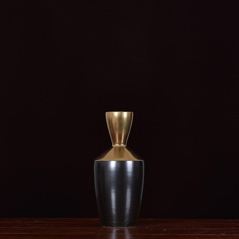 Nordic Simple Black Ceramic Vase Decoration Creativity - Pacisia