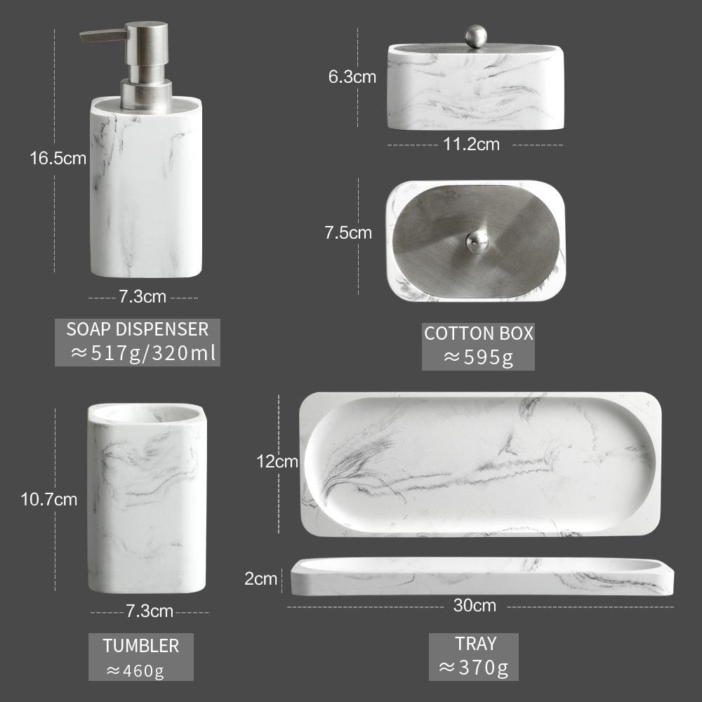 Nordic Style Resin Marble Bathroom Four-piece Set - Pacisia