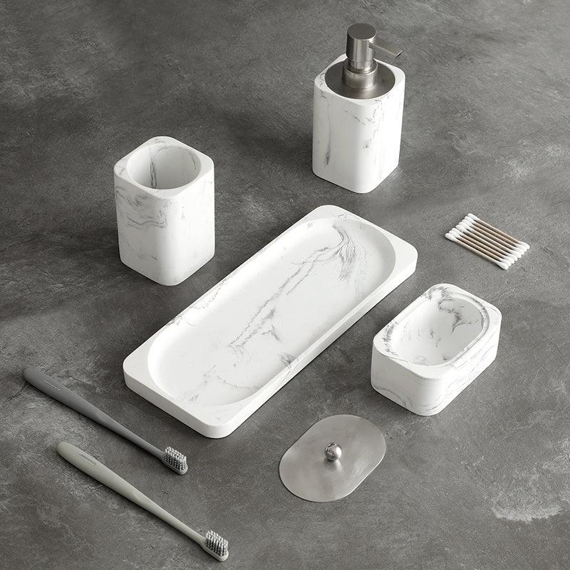 Nordic Style Resin Marble Bathroom Four-piece Set - Pacisia
