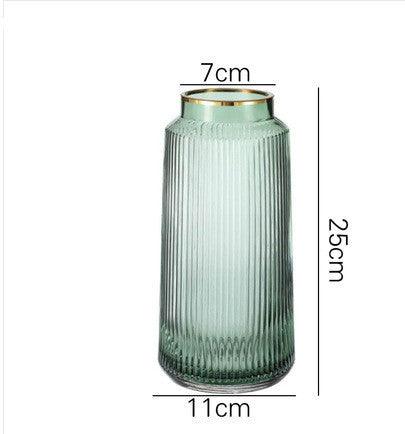 Nordic Vintage Vertical Striped Glass Vase - Pacisia