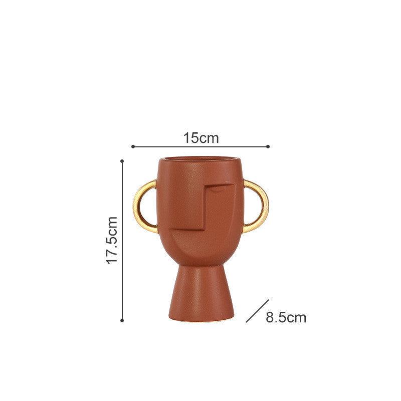 Northern Europe Limelight Resembles Facial Ceramic Vase Originality Is Contracted - Pacisia