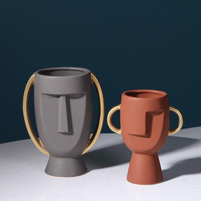 Northern Europe Limelight Resembles Facial Ceramic Vase Originality Is Contracted - Pacisia
