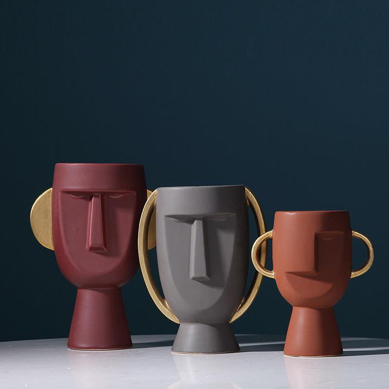 Northern Europe Limelight Resembles Facial Ceramic Vase Originality Is Contracted - Pacisia