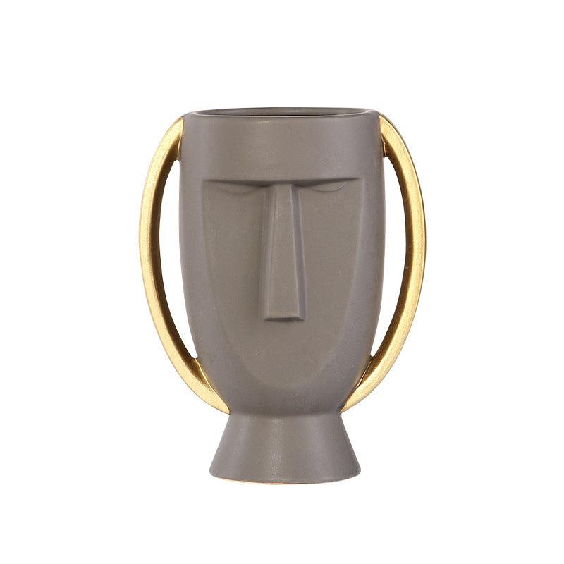 Northern Europe Limelight Resembles Facial Ceramic Vase Originality Is Contracted - Pacisia