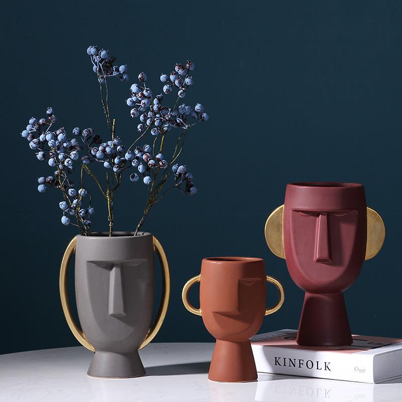 Northern Europe Limelight Resembles Facial Ceramic Vase Originality Is Contracted - Pacisia