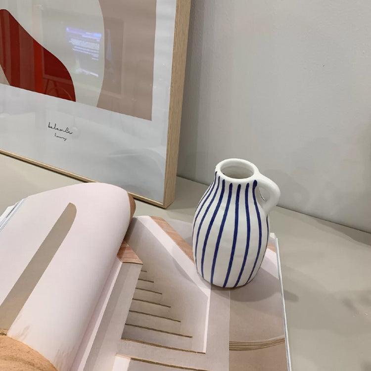 Office Home Jingdezhen Striped Ceramic Vase - Pacisia