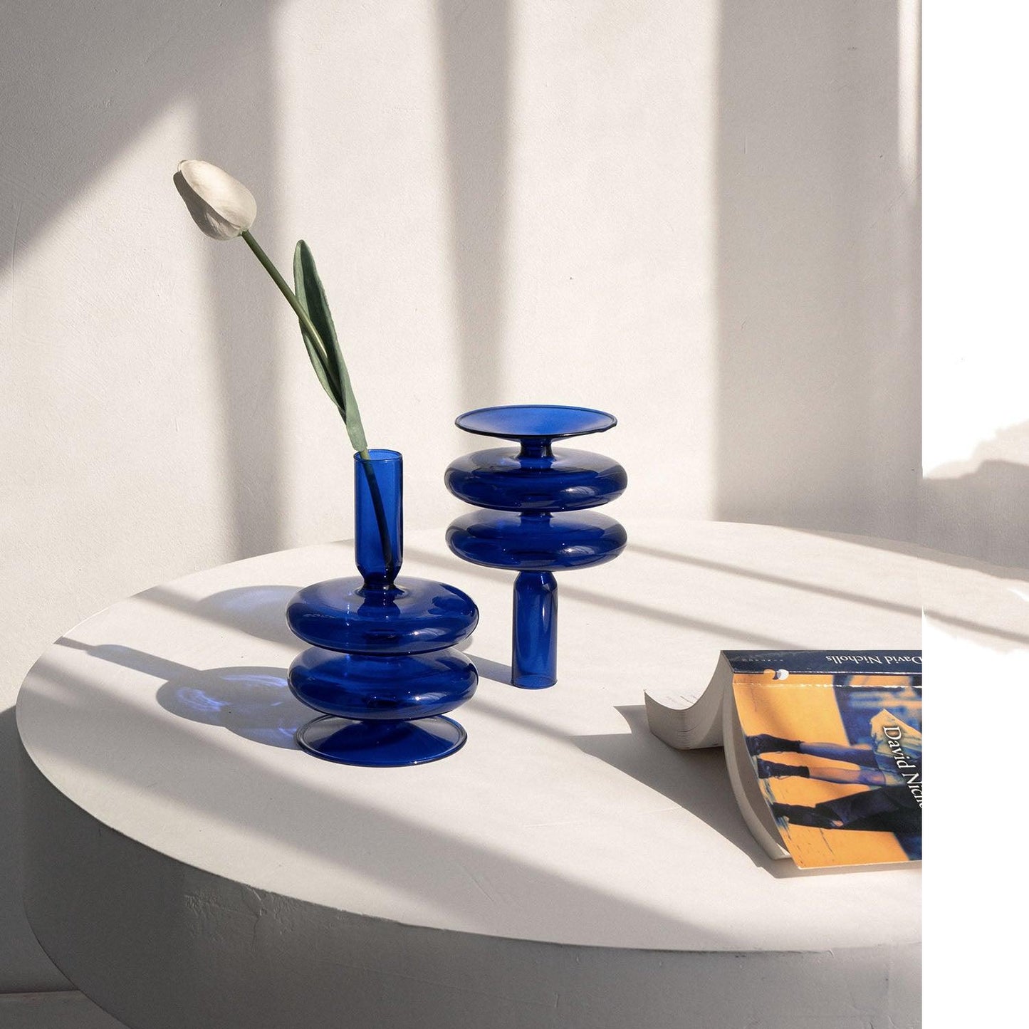 Original Klein Blue Candlestick Vase Decorative Ornament - Pacisia