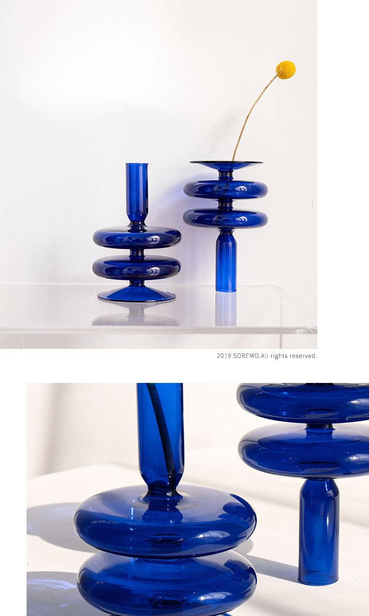 Original Klein Blue Candlestick Vase Decorative Ornament - Pacisia