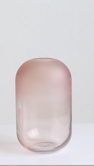 Pink Glass Vase Transparent Modern And Minimalist Nordic Style Decoration - Pacisia