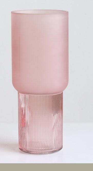 Pink Glass Vase Transparent Modern And Minimalist Nordic Style Decoration - Pacisia