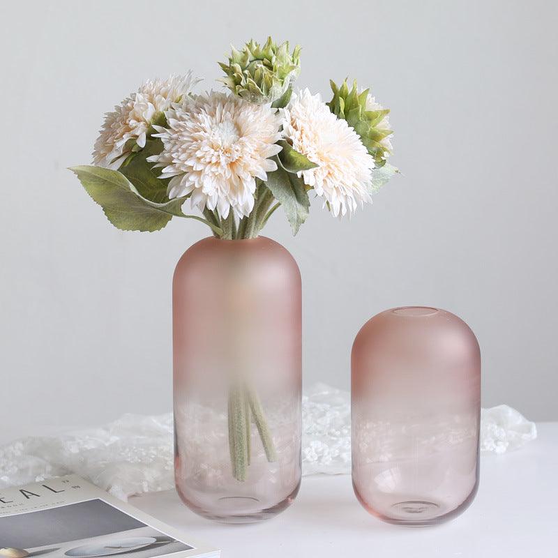 Pink Glass Vase Transparent Modern And Minimalist Nordic Style Decoration - Pacisia