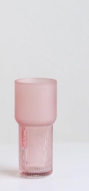 Pink Glass Vase Transparent Modern And Minimalist Nordic Style Decoration - Pacisia