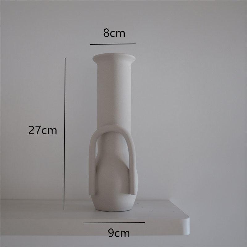Plain Ceramic Vase Decoration Minimalist Art Flower Home - Pacisia