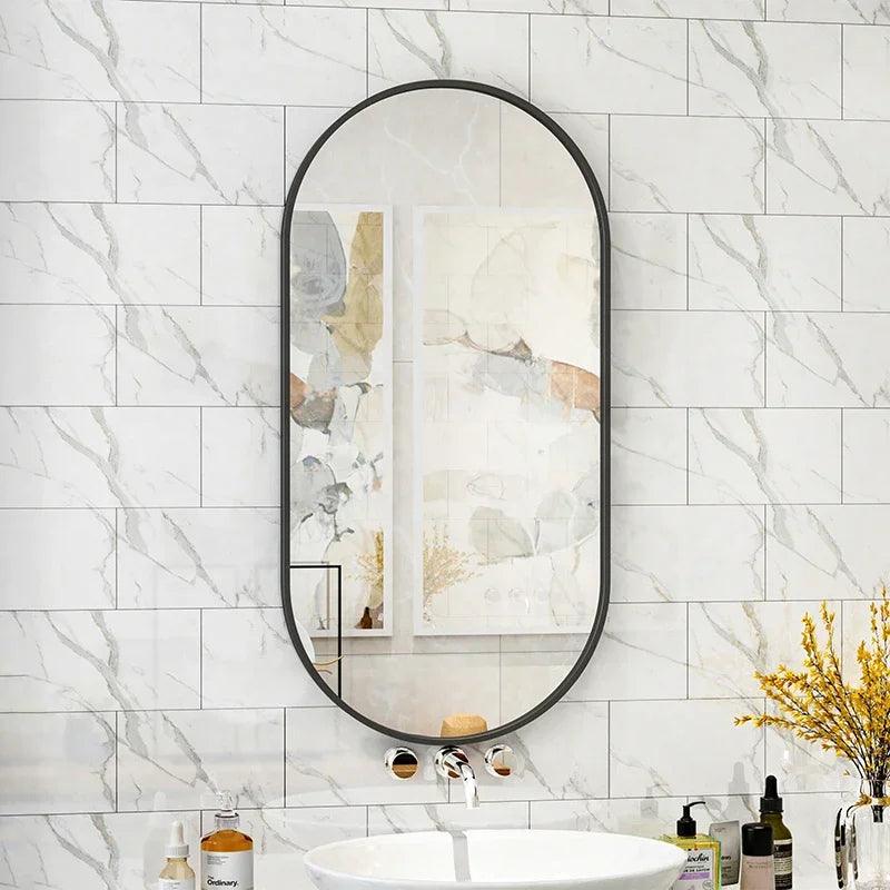 Portable Shower Mirror Oval Frame Unbreakable Vanity Mirrors Wall Bedroom Adornos Para El Hogar Livingroom Decor Accessories - Pacisia