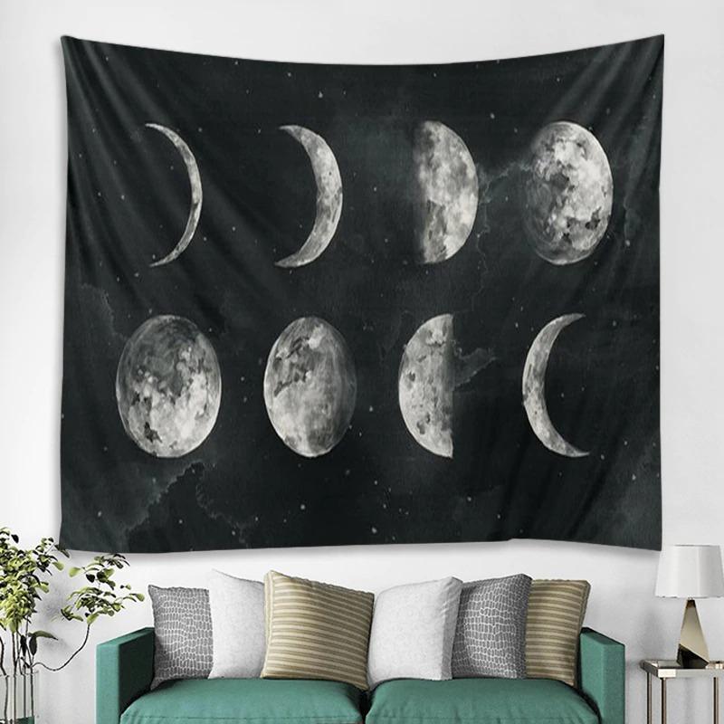 Printed Moon Map Tapestry Multifunctional Tapestry Sitting Blanket Wall Mount - Pacisia