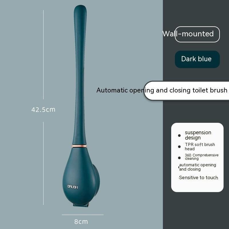 Punch-free Wall Hanging Silicone Toilet Brush Household Dead Corner Cleaning Set - Pacisia