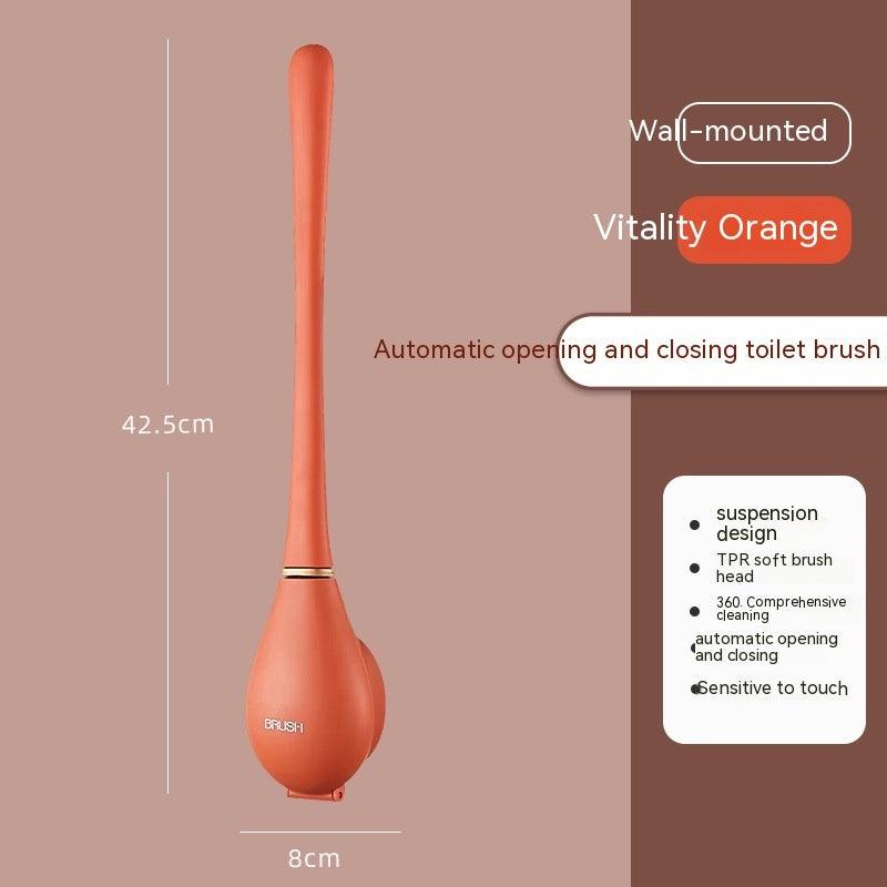 Punch-free Wall Hanging Silicone Toilet Brush Household Dead Corner Cleaning Set - Pacisia