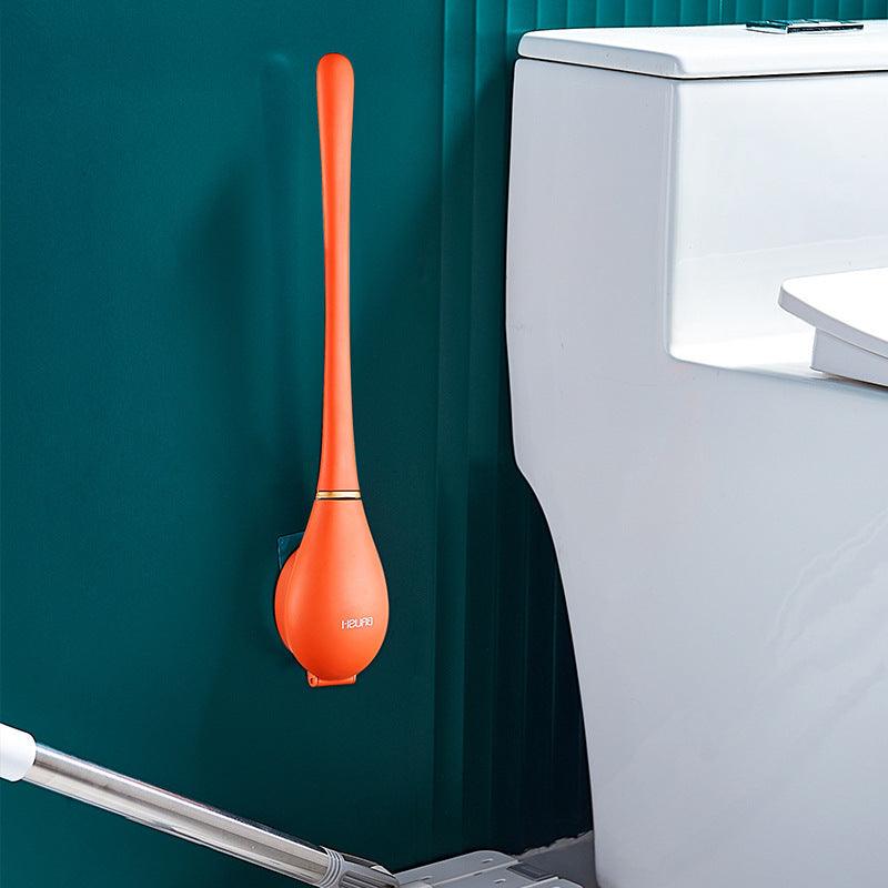 Punch-free Wall Hanging Silicone Toilet Brush Household Dead Corner Cleaning Set - Pacisia