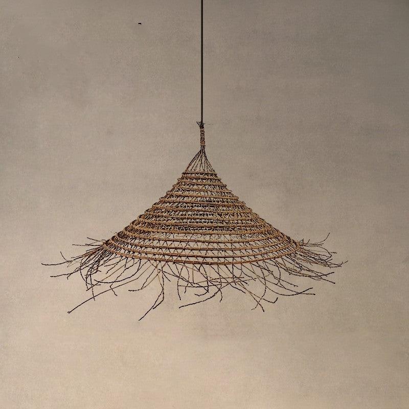Rattan Chandelier At The Bedside Of Wabi Sabi B&B Study Room - Pacisia