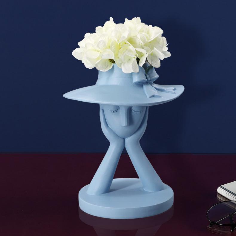 Resin Vase Living Room Simple Home Creative Abstract Character - Pacisia