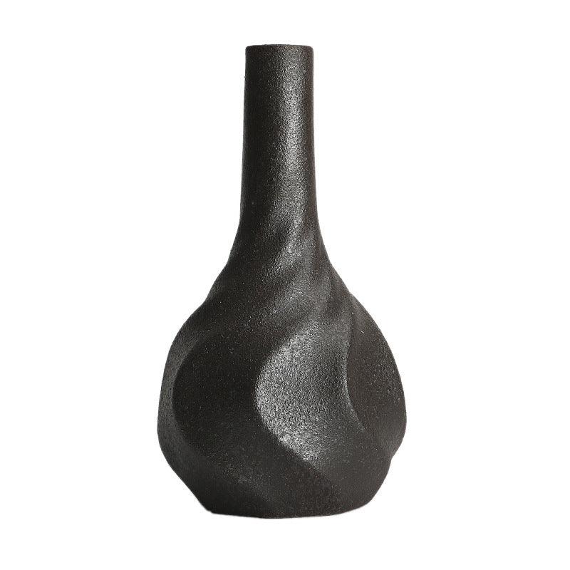 Retro Simple Stoneware Ceramic Small Mouth Vase - Pacisia