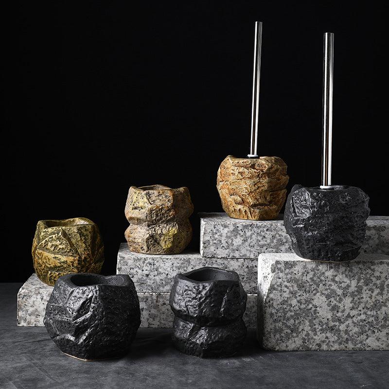 Retro Stone Toilet Brush Creative Bathroom Cleaning Brush - Pacisia