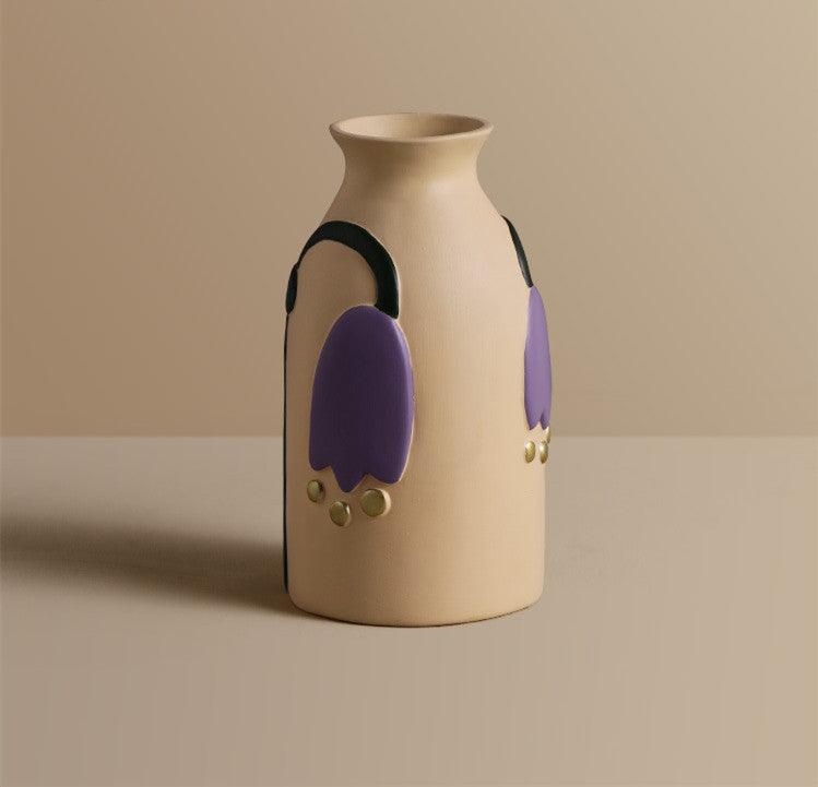 Retro Style Creative Painted Ceramic Vase Decoration - Pacisia