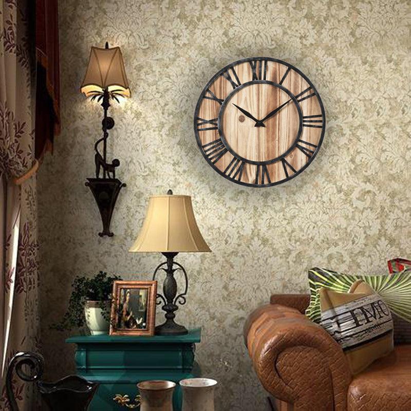 Retro wall clock creative metal decorative wall clock - Pacisia