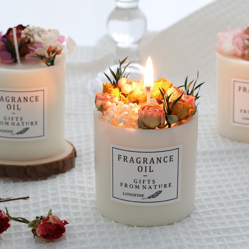 Romantic Dried Flowers Scented Candle - Aromatherapy with Gift Packaging - Pacisia