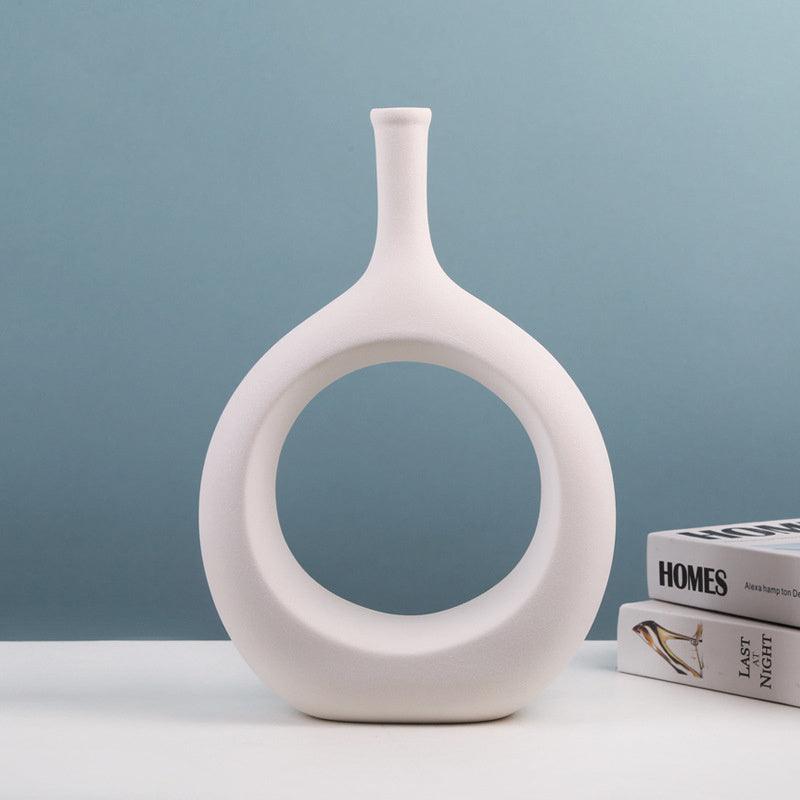 Simple And Special-Shaped Ceramic Vase Flower Arrangement Light Luxury Modern Home Decoration - Pacisia