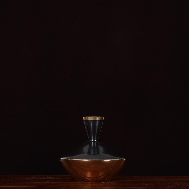 Simple Black Ceramic Vase Decoration Creativity - Pacisia