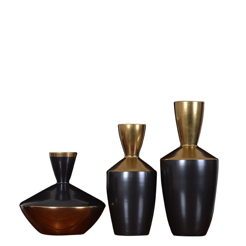 Simple Black Ceramic Vase Decoration Creativity - Pacisia