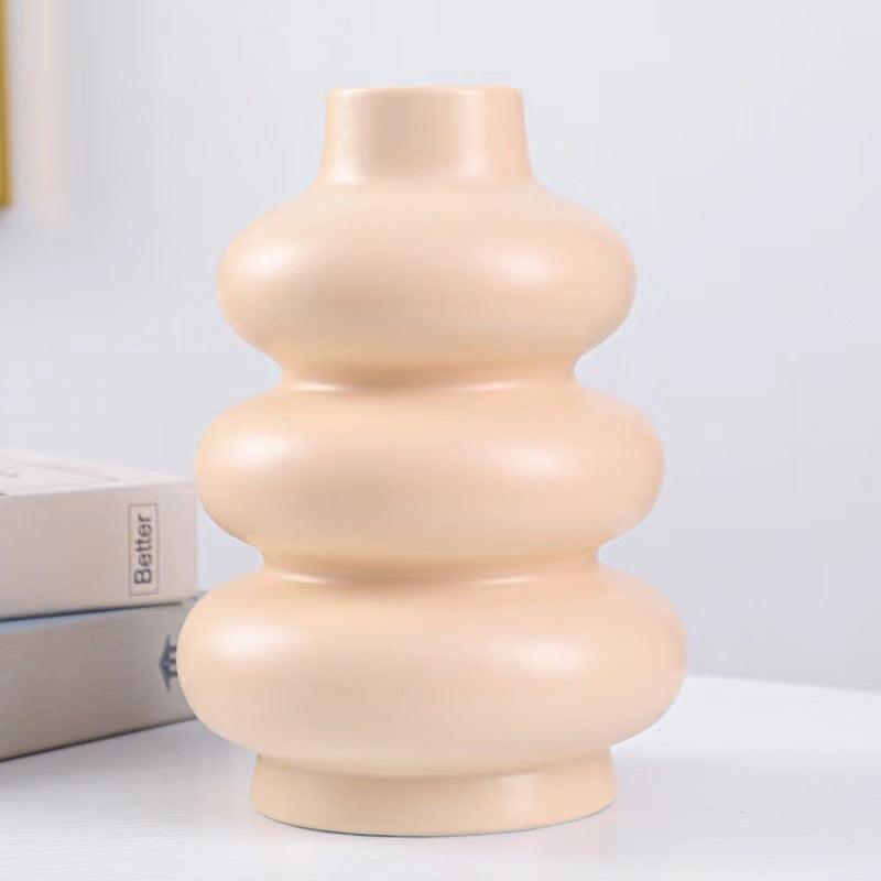 Simple Ceramic Vase Ornaments Dried Flowers Living Room Home - Pacisia