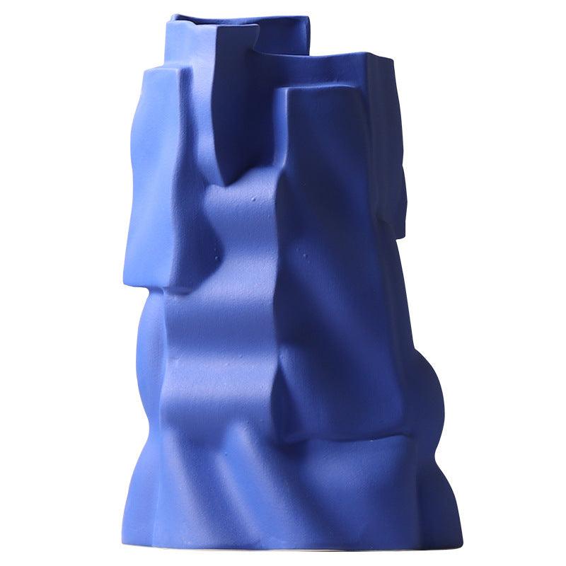 Simple Ceramic Vase Shaped Klein Blue Flower Ware - Pacisia