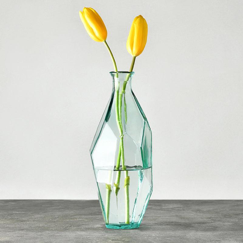Simple Environmental Protection Handmade Glass Polygonal Vase Flower Insert - Pacisia