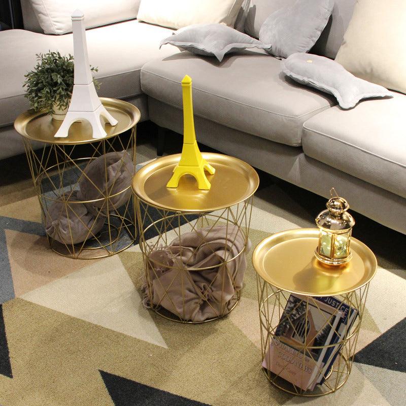 Simple Iron Art Small Coffee Table Side Several Bedroom Small Round Table - Pacisia