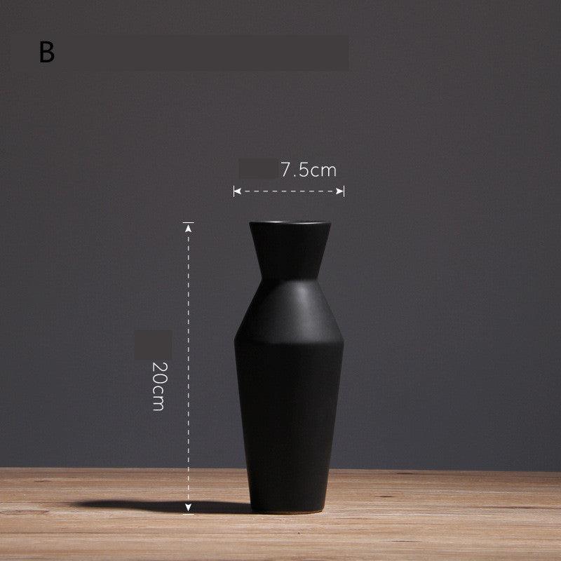 Simple Living Room Home Decoration Creative Black And White Ceramic Vase - Pacisia