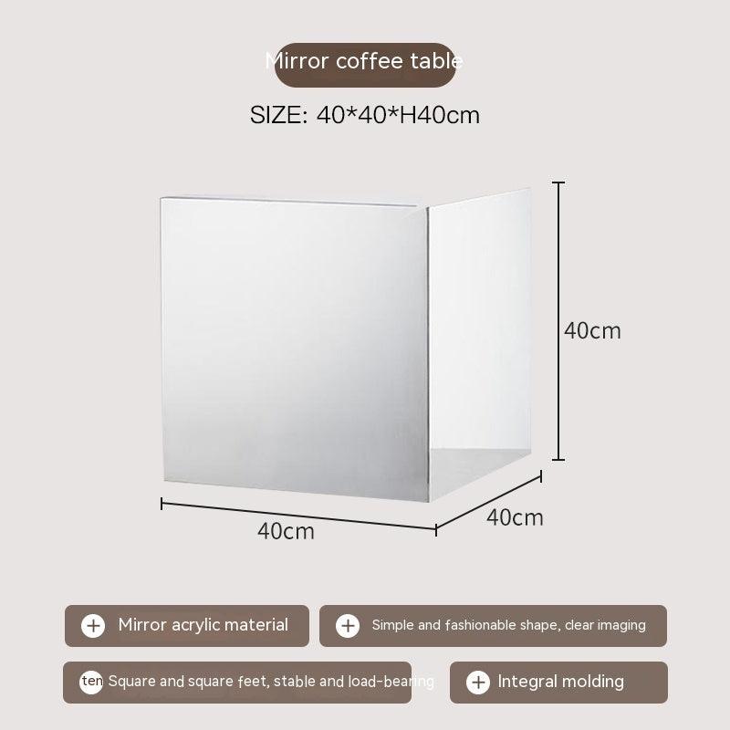 Simple Mirror Acrylic Cube Coffee Table Bedside Table Decoration Ornaments - Pacisia