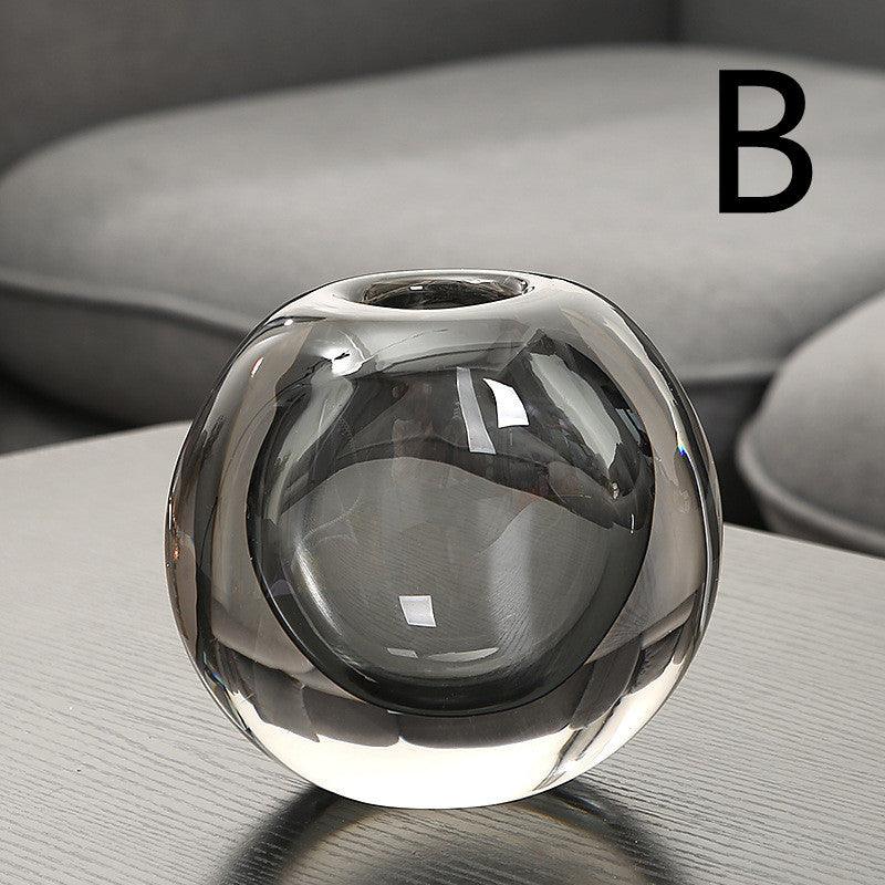 Simple Modern Glass Vase Light Luxury Model Room Soft Decoration Living Room Decoration - Pacisia