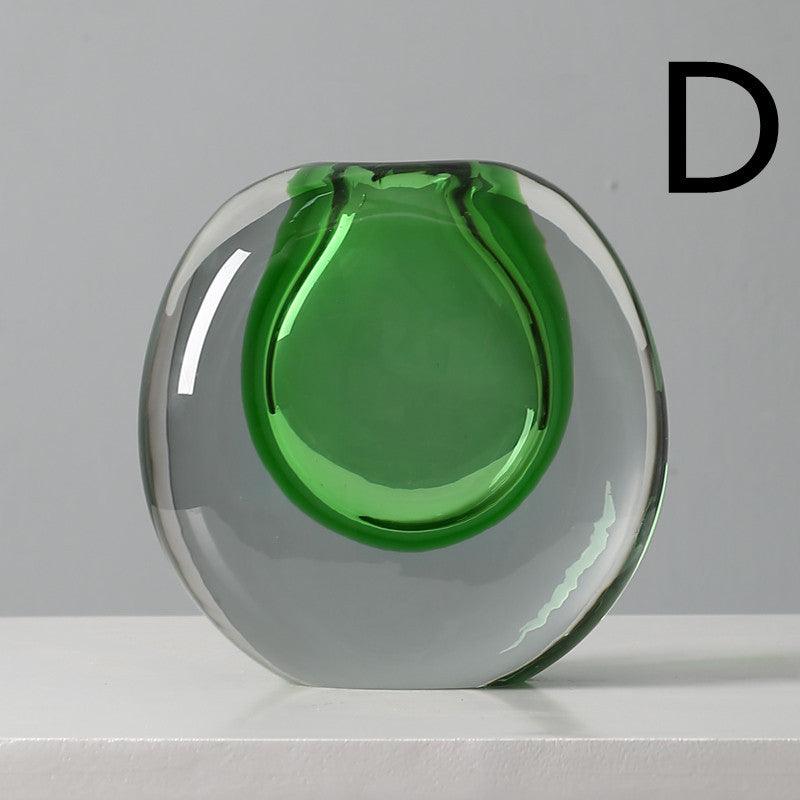 Simple Modern Glass Vase Light Luxury Model Room Soft Decoration Living Room Decoration - Pacisia
