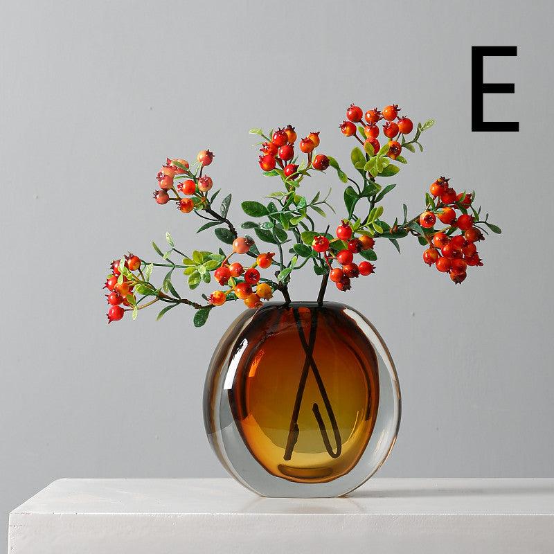 Simple Modern Glass Vase Light Luxury Model Room Soft Decoration Living Room Decoration - Pacisia