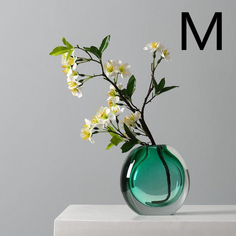 Simple Modern Glass Vase Light Luxury Model Room Soft Decoration Living Room Decoration - Pacisia