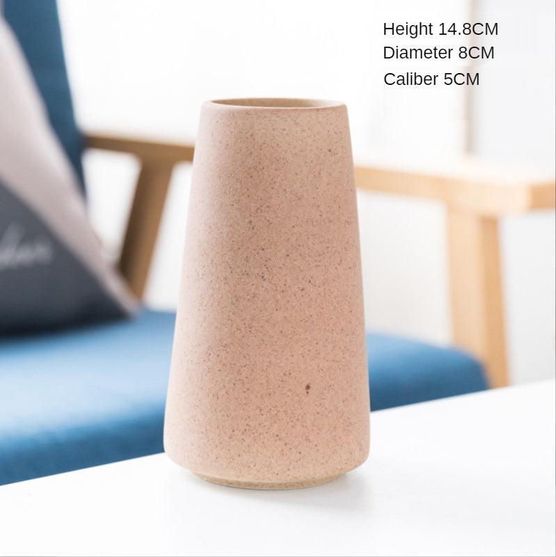 Simple Retro Frosted Ceramic Vase Creative Home Decoration - Pacisia