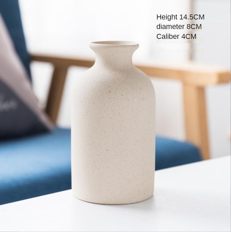 Simple Retro Frosted Ceramic Vase Creative Home Decoration - Pacisia