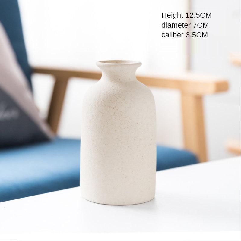 Simple Retro Frosted Ceramic Vase Creative Home Decoration - Pacisia